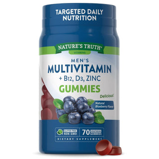 Nature's Truth Men's Multivitamin + B-12, D3, Zinc Vegetarian Gummies - Natural Blueberry Flavor 70ct