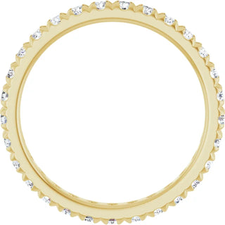 2mm French Set Diamond Eternity Ring / 14K Yellow Gold