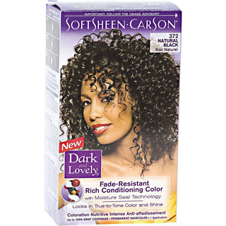 Dark & Lovely Fade Resist Permanent Hair Color, 372 Natural Black