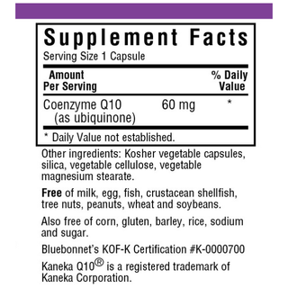 Bluebonnet COQ10 60 mg 60 Vegetables Capsules