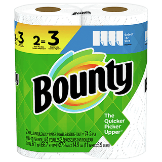 Bounty 2 Rolls Double White Big Paper Towel