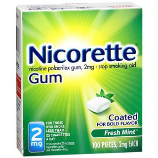 Nicorette Stop Smoking Aid Coated Gum 2mg Fresh Mint