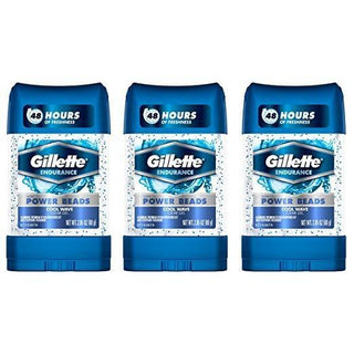 Gillette 3X Clear Gel Antiperspirant Deodorant Cool Wave, Power Beads, 2.85 Oz