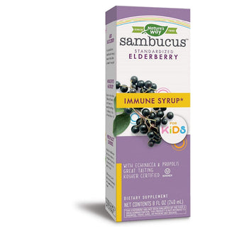Nature's Way Sambucus For Kids, Standardized Elderberry, Immune Syrup, 4 Fl Oz (120 Ml)
