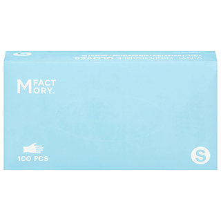 MFactory. Vinyl Powder Free Disposable Gloves, Small