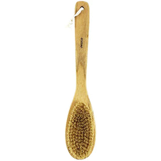 Swissco Deluxe Bath Shower Scrubbing Body Brush w/Bambo Handle Natural Bristles