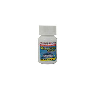Pharbest Meclizine 25 Mg Generic For Bonine Chewable Tablets For Prevention Of Motion Sickness And Anti-Nausea 100 Tablets
