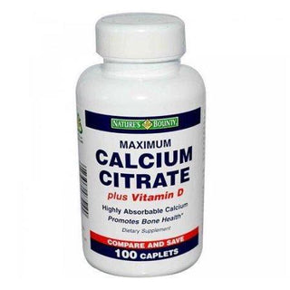 Natures Bounty Calcium Citrate Dietary Supplement Tablets 100