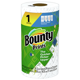 Bounty Select-A-Size Paper Towels, Print, 1 Single Plus Roll