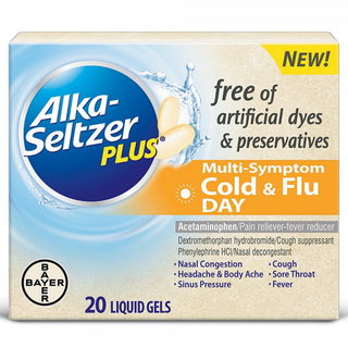 Alka-Seltzer Plus Day Cold & Flu Liquid Gels Free Of Artificial Dyes And Preservatives 20 Ct Box