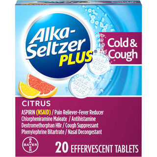 Alka-Seltzer Plus Cold & Cough, Multi Symptom, Effervescent Tablets, Citrus