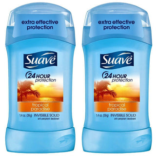 Suave Solid Invisible Tropical Paradise Antiperspirant Deodorant (1.4 Oz Stick) 2 Sticks