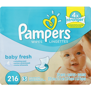 Pampers Baby Fresh Wipes 3-72 Ct Packs