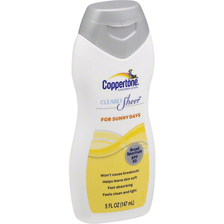 Coppertone Clearly Sheer Sunscreen Lotion, For Sunny Days, Broad Spectrum SPF 30