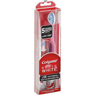 Colgate Optic White Toothbrush + Built-In Whitening Pen Soft