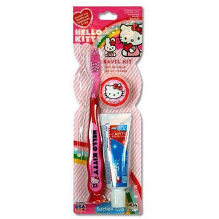 Hello Kitty Toothbrush Travel Kit W/ Crest Kids Toothpaste 0.85z