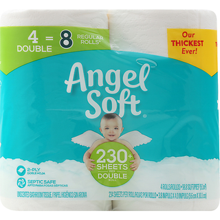 Angel Soft Toilet Paper, Base, 4 Double Rolls