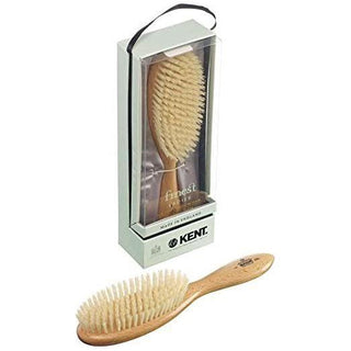 Kent LS7 Finest Ladies Hair Brush Finest Oval Satin Wood White Bristle