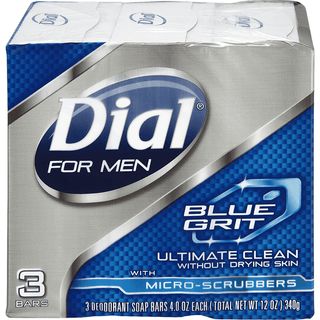 Dial For Men Blue Grit Ultimate Clean With Micro-Scrubbers Deodorant Soap Bars