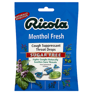Ricola Menthol Fresh Sugar Free Cough Suppressant Throat Drops 19 Ct. Bag