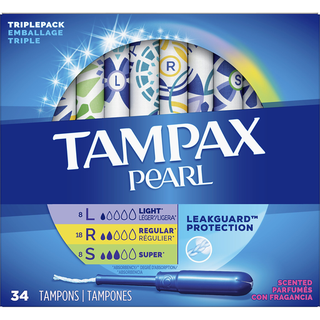 Tampax Pearl Tampons Triple Pack Plastic Scented 34ct