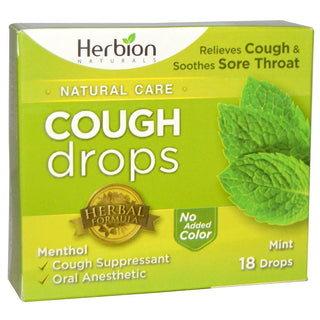 Herbion Naturals All Natural Cough Drops, Mint 18 Lozenges