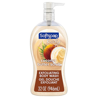 Softsoap Coconut & Butter Scrub Exfoliating Body Wash Pump - 32 Fl Oz