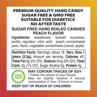 Swiss Imports Peach Sugarfree Candy Bonbons - 1.4oz