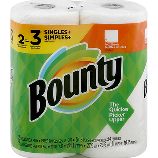 Bounty Paper Towels, Full Sheets, White, 2 Ply