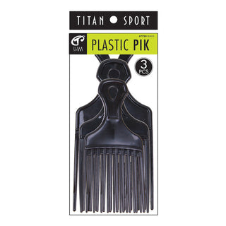 Titan Plastic Hair Pick Black Comb