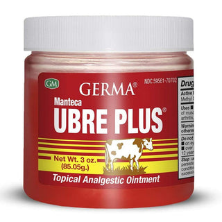 Germa Manteca Ubre Plus Natural Topical Analgesic Ointment, Red, 3 Oz