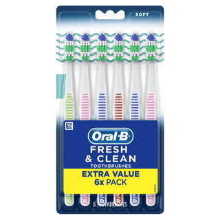 Oral-B Toothbrushes, Essential Clean Fresh, Soft, 6 X Mega Value Pack