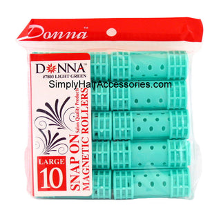 Donna Large 7/8" Snap On Magnetic Hair Rollers - 10 Pcs