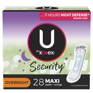 U by Kotex Security Overnight Pads 6 Packs of 28