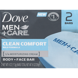 Dove Body + Face Bar, Clean Comfort