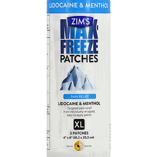 Zim's Max-Freeze Pain Relief Patches XL 4 Ct Container