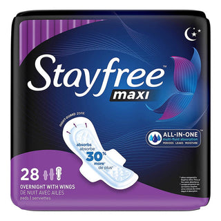 Stayfree Maxi Pads Overnight With Wings