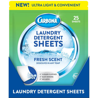 Carbona Laundry Detergent Sheets, Fresh Scent