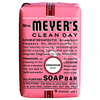 Mrs Meyers Clean Day Soap Bar, All Purpose, Geranium Scent