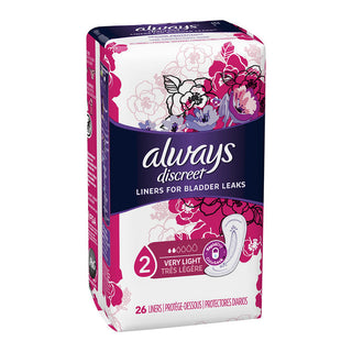 Always Discreet Incontinence Liners, Very Light Absorbency Regular