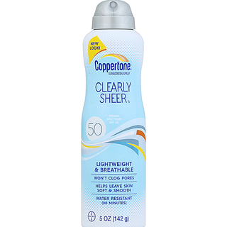 Coppertone Clearly Sheer Sunscreen, Spray, Broad Spectrum SPF 50