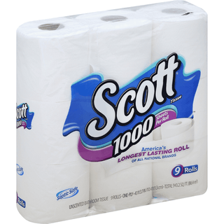 Scott 1000 Bathroom Tissue, Unscented, One-Ply