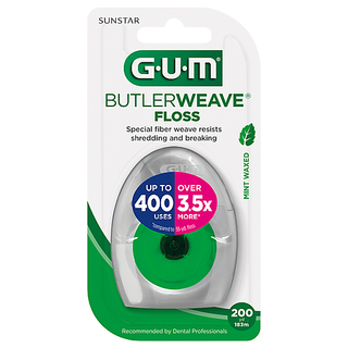 GUM SUNSTAR ButlerWeave Mint Waxed Floss - 200 Yd