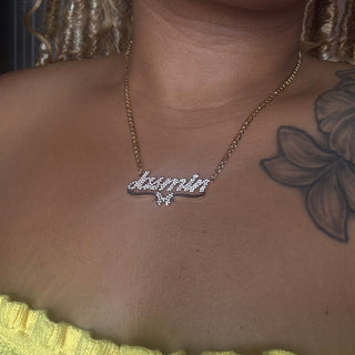 Crystal Custom Name Butterfly Necklace