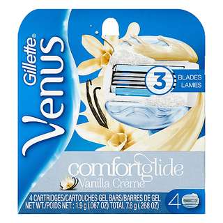 Gillette Cartridges, Vanilla Creme, ComfortGlide, 3 Blades