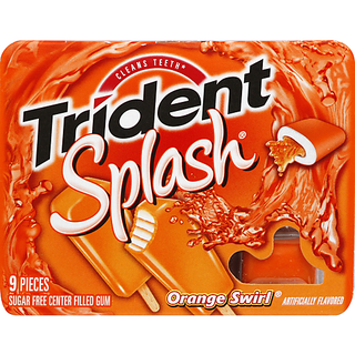 Trident Splash Orange Swirl Sugar Free Gum 9 Ct Pack