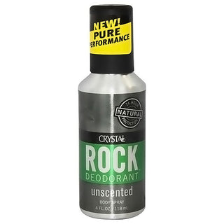 Crystal Rock Deodorant Body Spray, Unscented - 4 Oz
