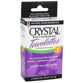 Crystal Body Deodorant Unscented Towelettes