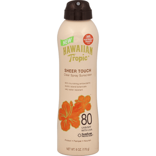 Hawaiian Tropic Sunscreen, Clear Spray, Sheer Touch, 80 UVB/SPF With UVA