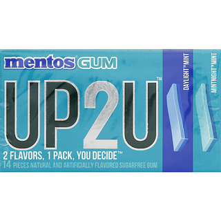 Mentos UP2U Gum, Sugarfree, Daylight Mint, Mintnight Mint